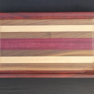 The Standard multi wood with handles, drip edge and resevoir. 14"L X 8 1/2"W X 1 1/2" Thick